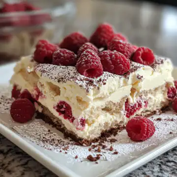 White Chocolate Raspberry Tiramisu taken with iphone 15 pro max --iw 2 --ar 4:5 --v 6.1 --raw