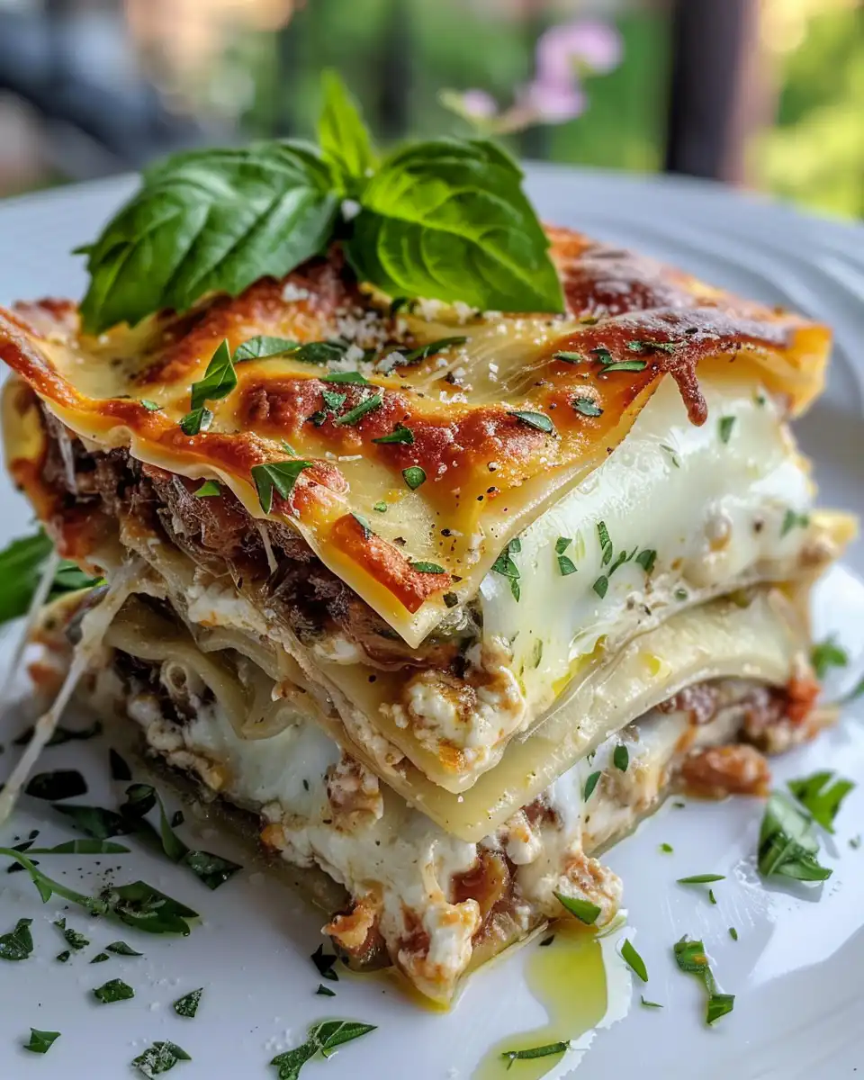 Ingredients for white chicken lasagna with cheeses and shredded chicken