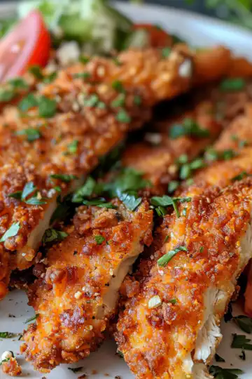 Why Are These Greek Chicken Tenders So Juicy Inside taken with iphone 15 pro max --iw 2 --ar 4:5 --v 6.0 --raw