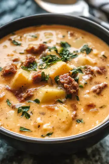 Why Creamy Cajun Potato Soup with Andouille Sausage Rocks taken with iphone 15 pro max --iw 2 --ar 4:5 --v 6.1 --raw