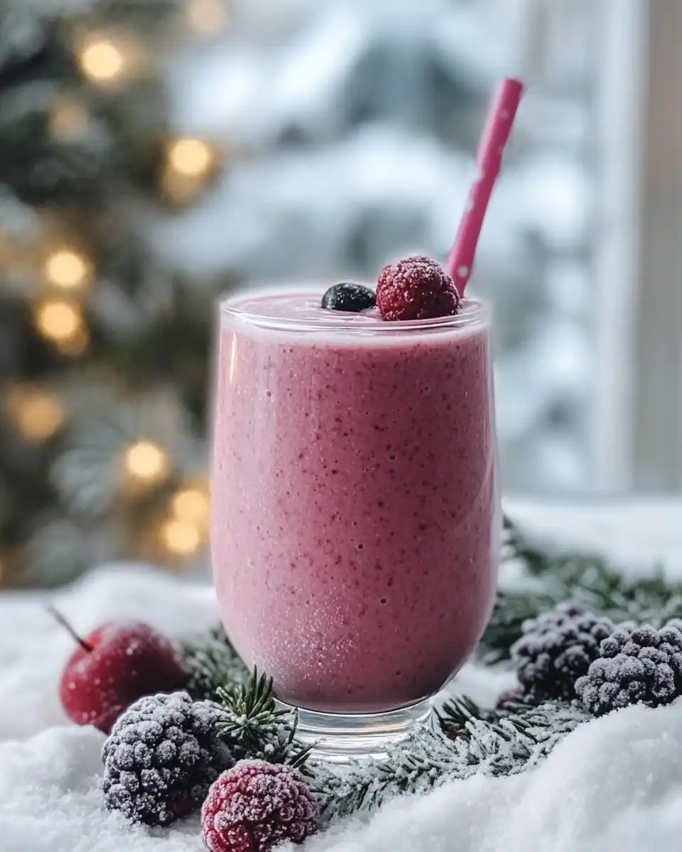 Winter Wonderland Colada smoothie in glass with creamy tropical aroma