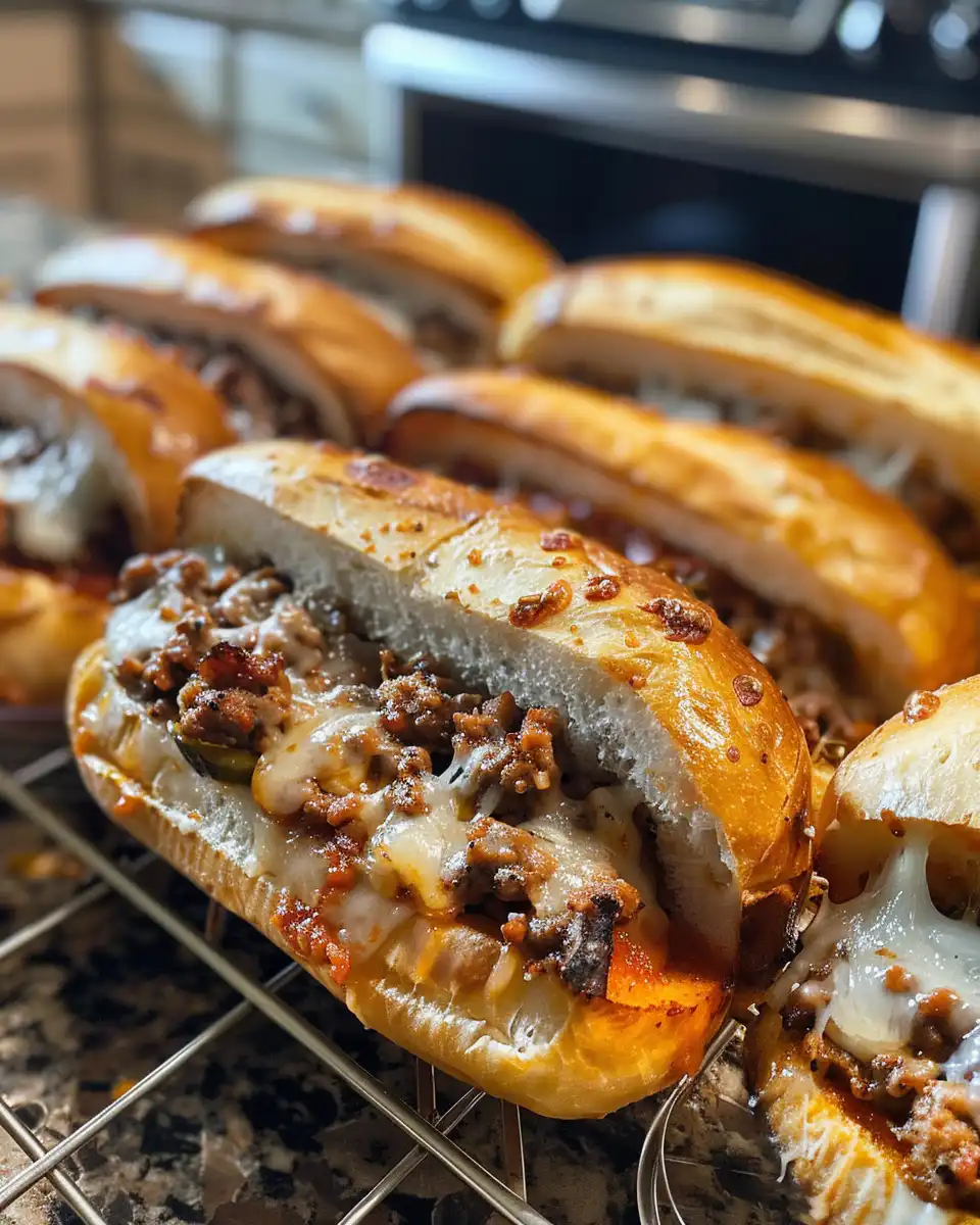 Wrapped Italian grinder sandwich ready for oven baking