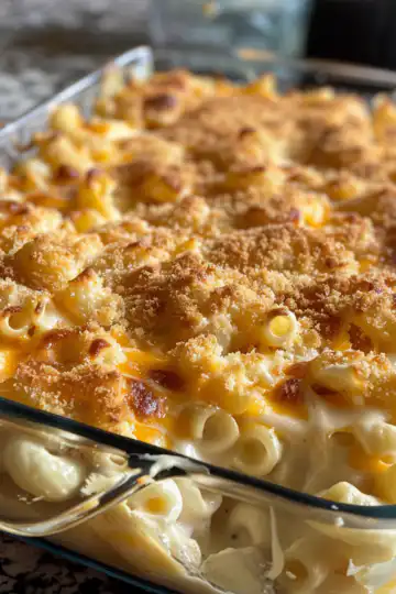 Baked Mac and Cheese Recipe taken with iphone 15 pro max --iw 2 --ar 4:5 --v 6.0 --raw