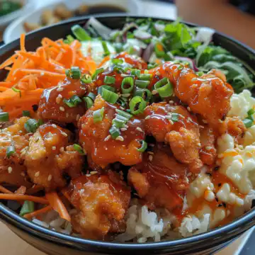 Bang Bang Chicken Bowl taken with iphone 15 pro max --iw 2 --ar 4:5 --v 6.0 --raw
