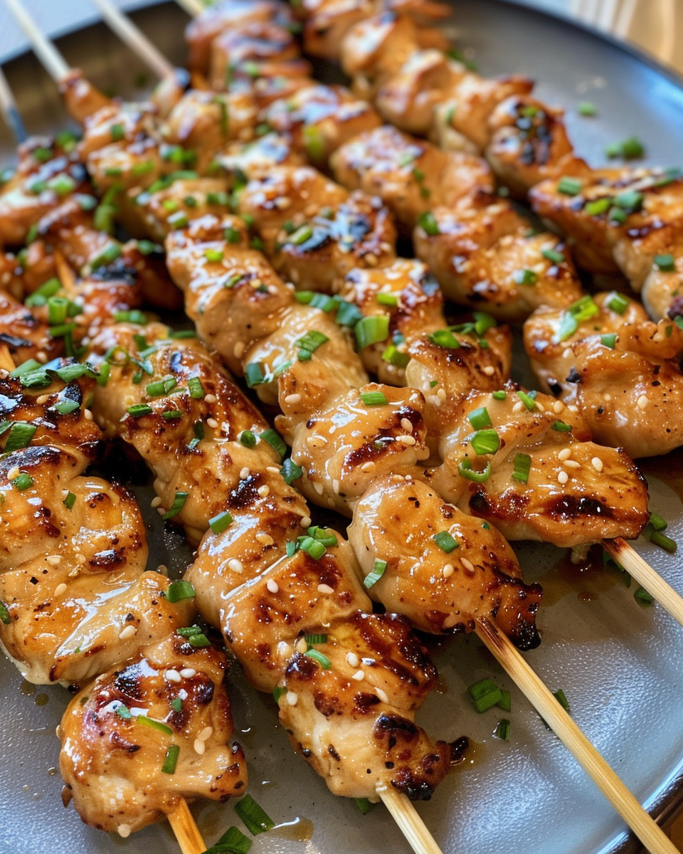 Ingredients for Bang Bang Chicken Skewers with fresh vegetables and skewers