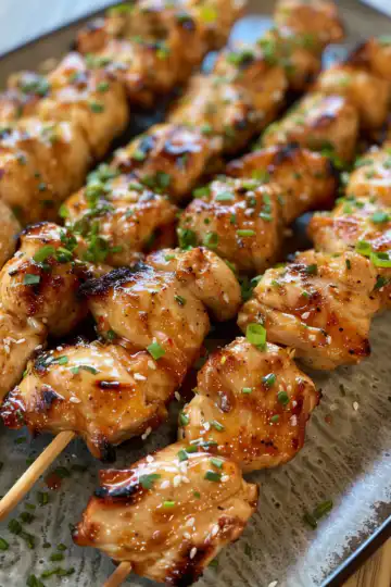 Bang Bang Chicken Skewers taken with iphone 15 pro max --iw 2 --ar 4:5 --v 6.0 --raw