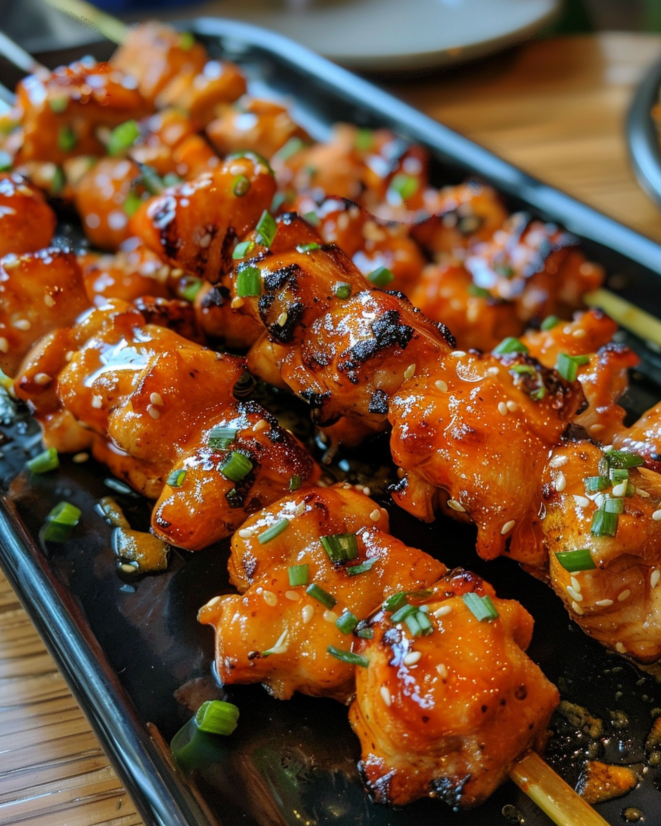 Bang bang chicken skewers just out of the pressure cooker