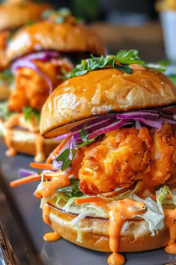 Bang Bang Chicken Sliders taken with iphone 15 pro max --iw 2 --ar 4:5 --v 6.0 --raw