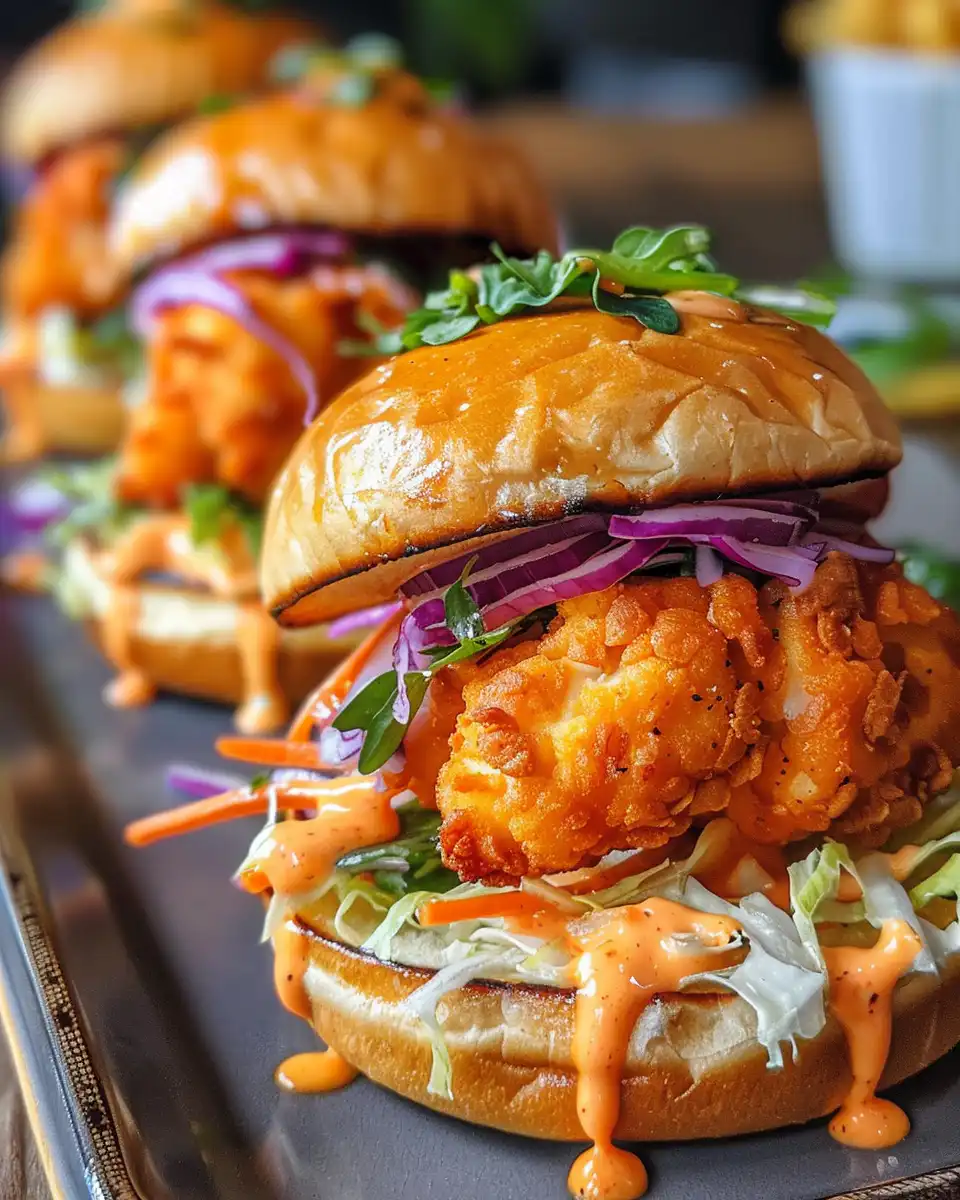 Bang bang chicken sliders fresh and ready to eat