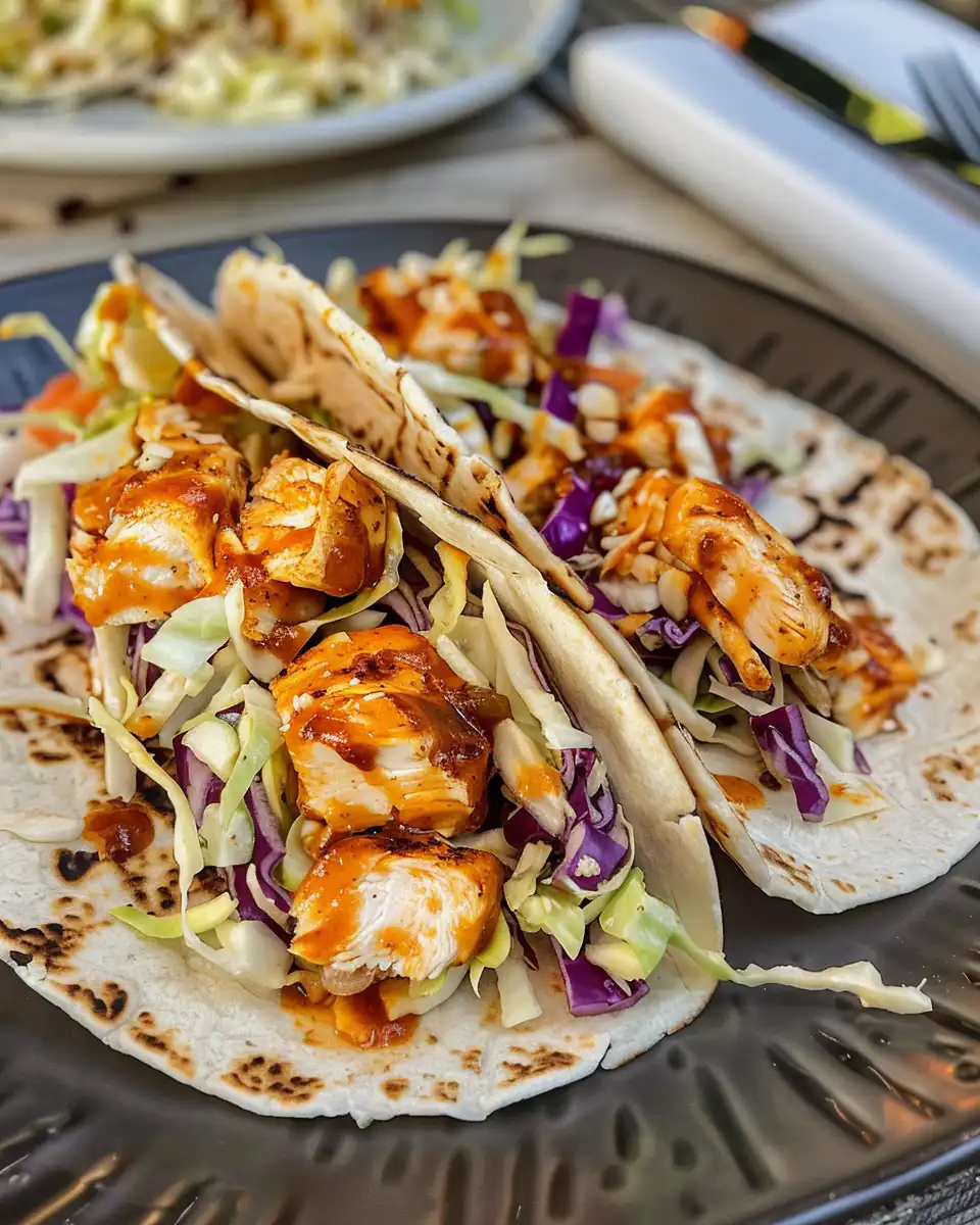 BBQ chicken coleslaw wraps fresh and ready