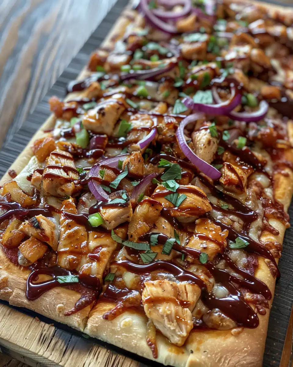 Flatbreads topped with BBQ chicken, mozzarella, onion, and capsicum before baking