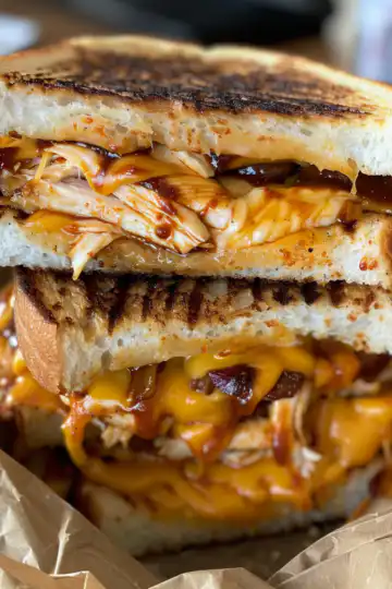BBQ Chicken Grilled Cheese taken with iphone 15 pro max --iw 2 --ar 4:5 --v 6.0 --raw