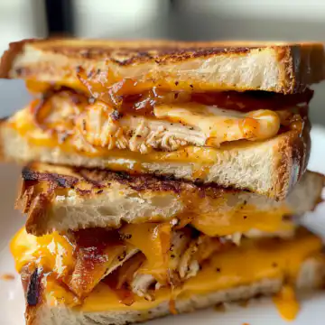 BBQ Chicken Grilled Cheese taken with iphone 15 pro max --iw 2 --ar 4:5 --v 6.0 --raw