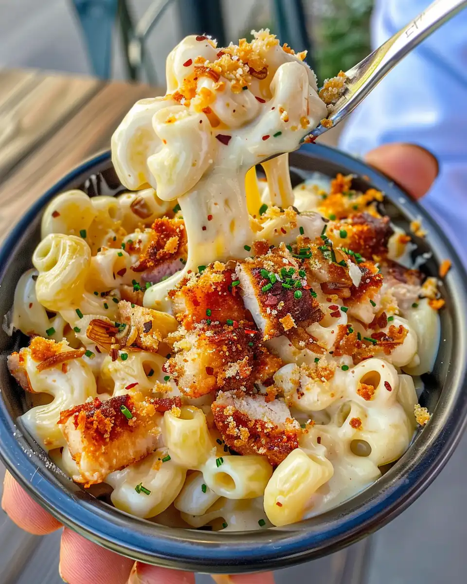 Ingredients for BBQ chicken mac and cheese on wooden table