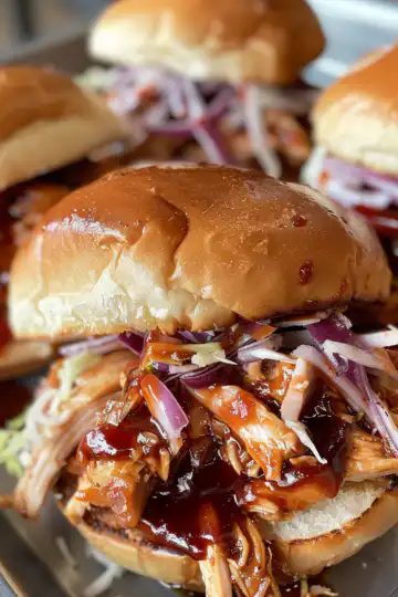 BBQ Chicken Sliders taken with iphone 15 pro max --iw 2 --ar 4:5 --v 6.0 --raw