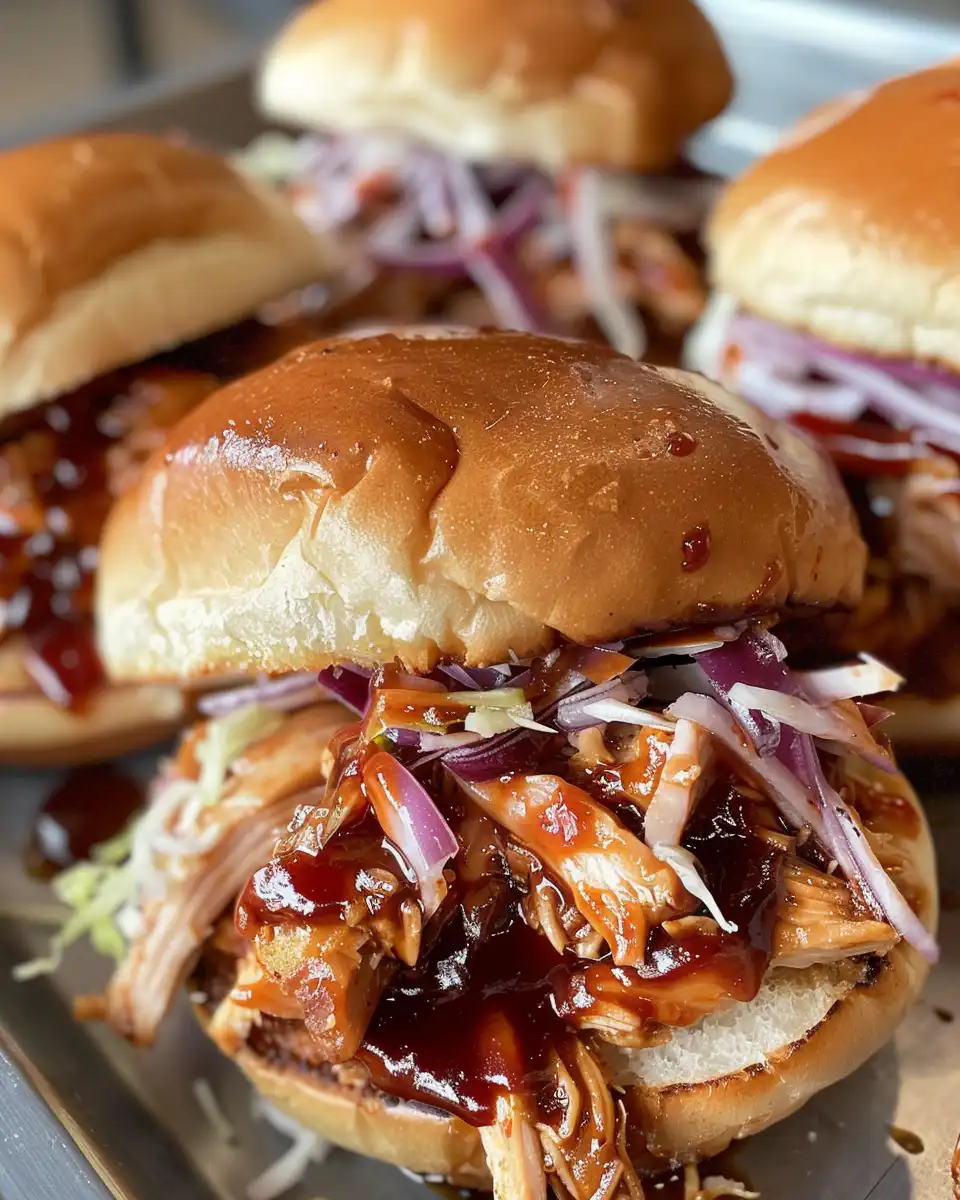 Pressure cooker BBQ chicken sliders fresh and juicy