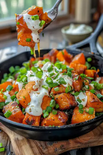 BBQ Chicken Sweet Potato Skillet taken with iphone 15 pro max --iw 2 --ar 4:5 --v 6.0 --raw