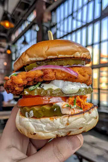 Bold and Spicy Chipotle Chicken Burger taken with iphone 15 pro max --iw 2 --ar 4:5 --v 6.0 --raw