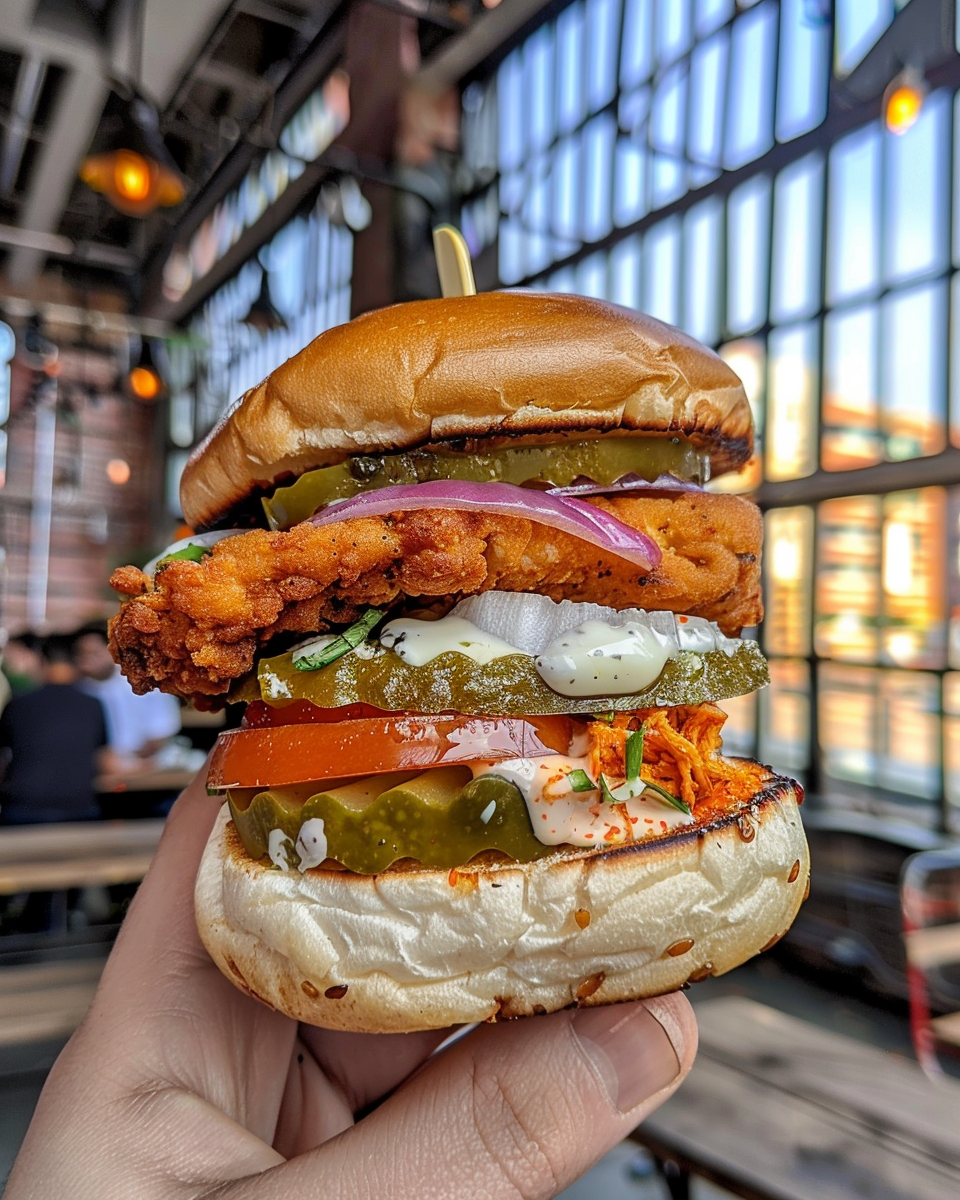 Bold and spicy chipotle chicken burger fresh and ready to eat