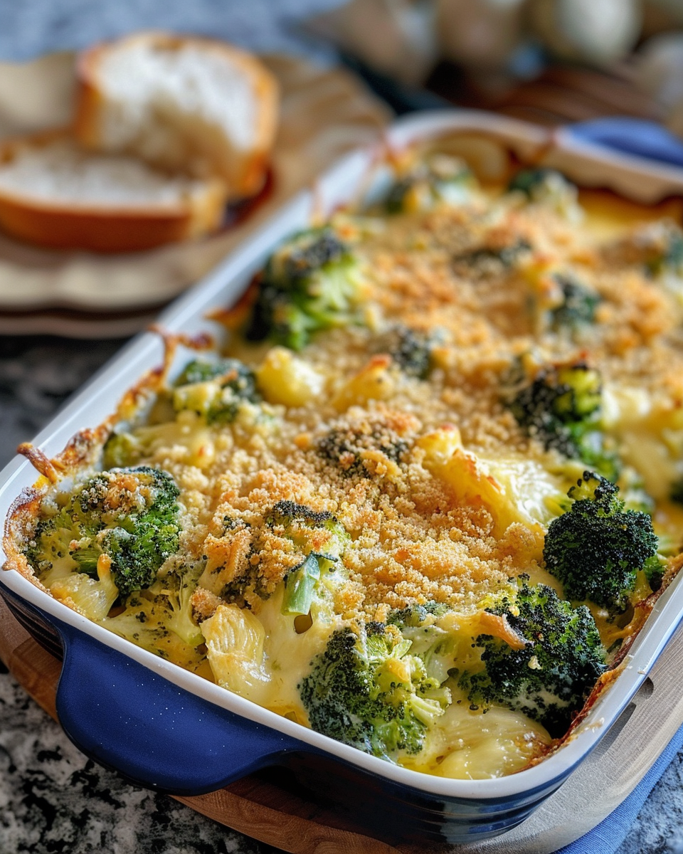 Ingredients for broccoli cheese casserole with cheddar and cream cheese