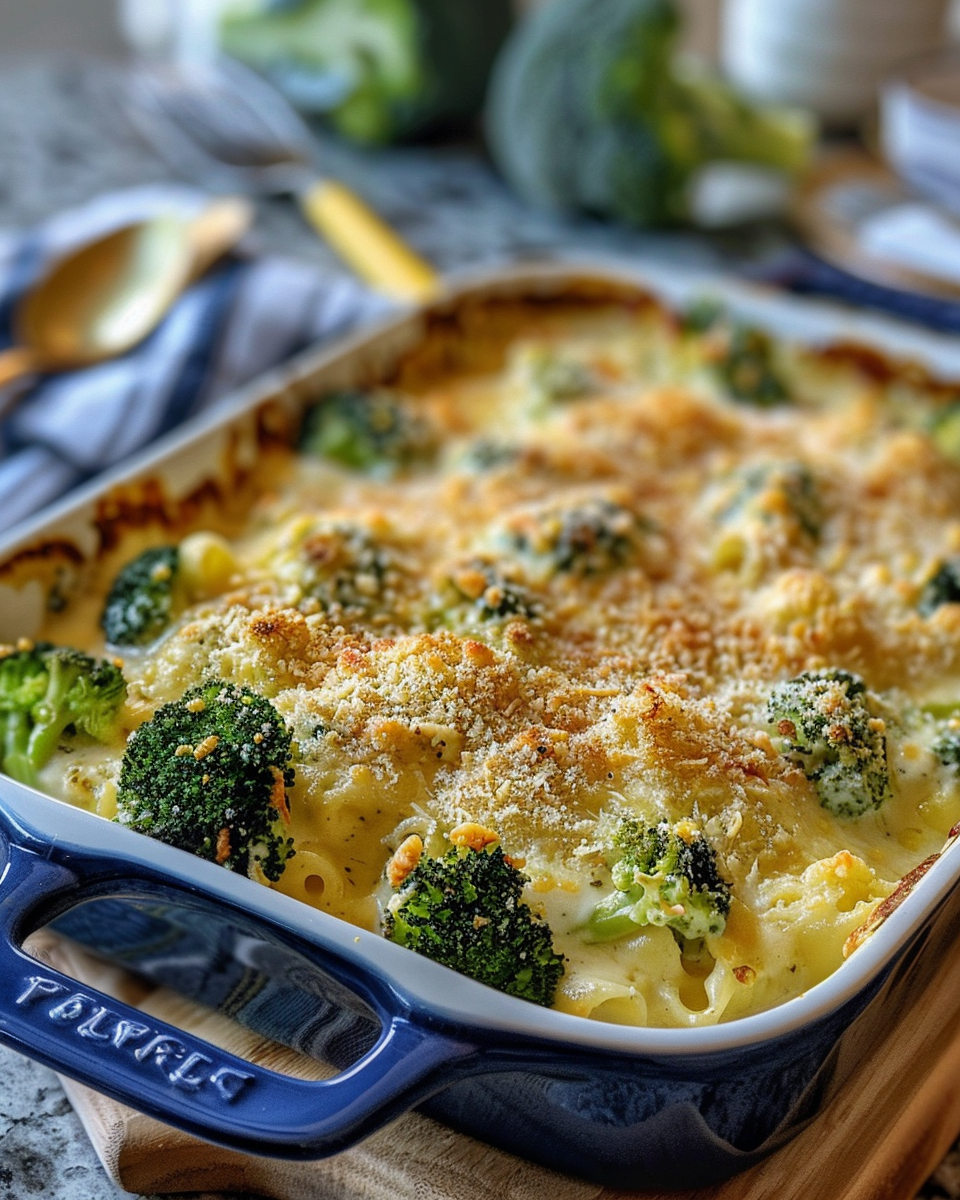 Steam rising from freshly cooked broccoli cheese casserole in pressure cooker
