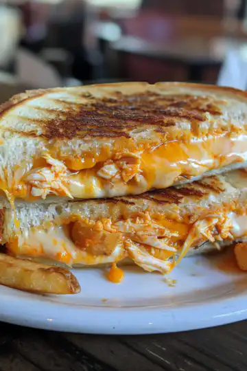 Buffalo Chicken Grilled Cheese Sandwich taken with iphone 15 pro max --iw 2 --ar 4:5 --v 6.0 --raw
