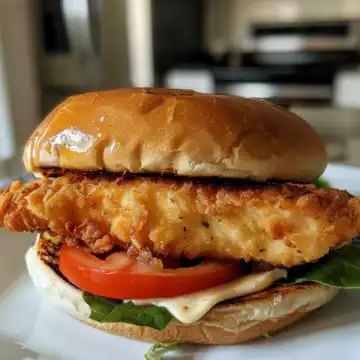 Cajun Crispy Chicken Sandwich with Garlic Aioli taken with iphone 15 pro max --iw 2 --ar 4:5 --v 6.0 --raw