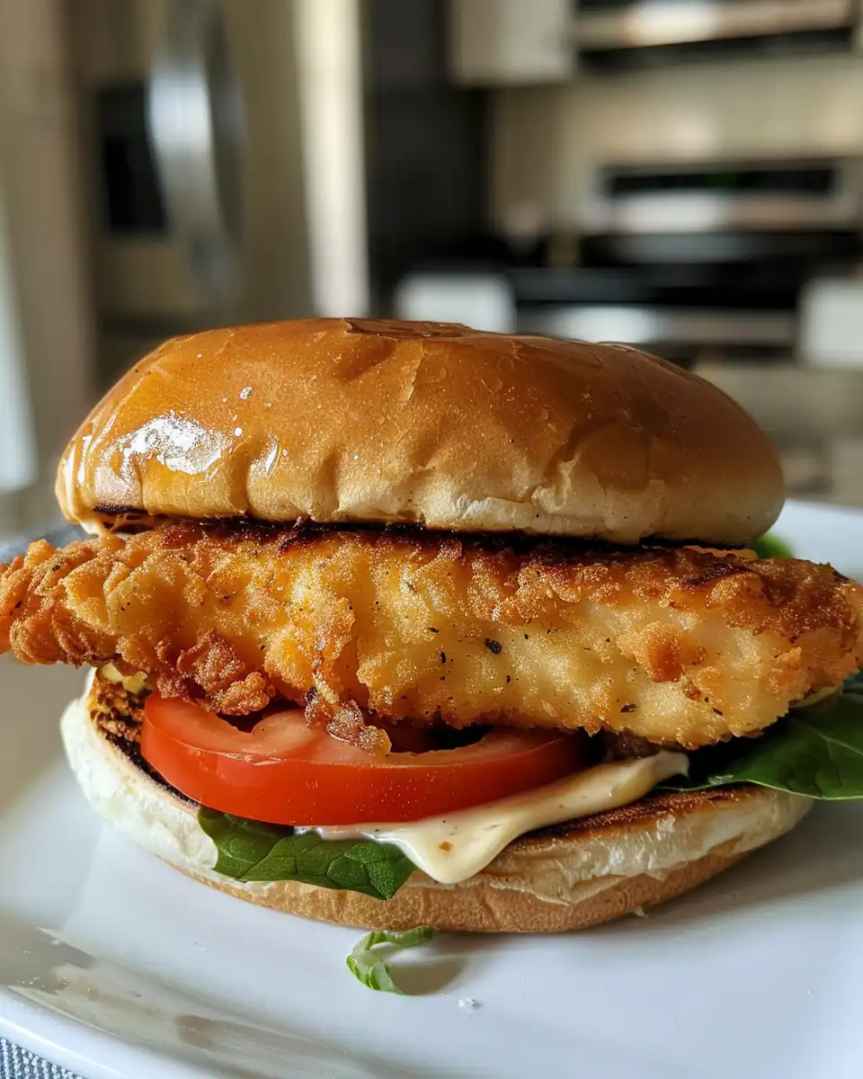 Cajun crispy chicken sandwich with garlic aioli