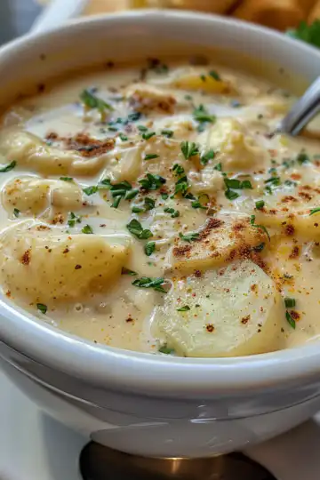 Cajun Potato Soup taken with iphone 15 pro max --iw 2 --ar 4:5 --v 6.0 --raw