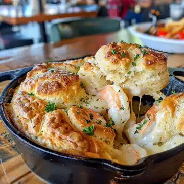 Cheddar Bay Biscuit Seafood Pot Pie taken with iphone 15 pro max --iw 2 --ar 4:5 --v 6.0 --raw