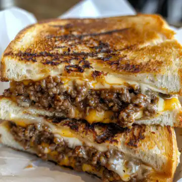 Cheesy Ground Beef Melt taken with iphone 15 pro max --iw 2 --ar 4:5 --v 6.0 --raw