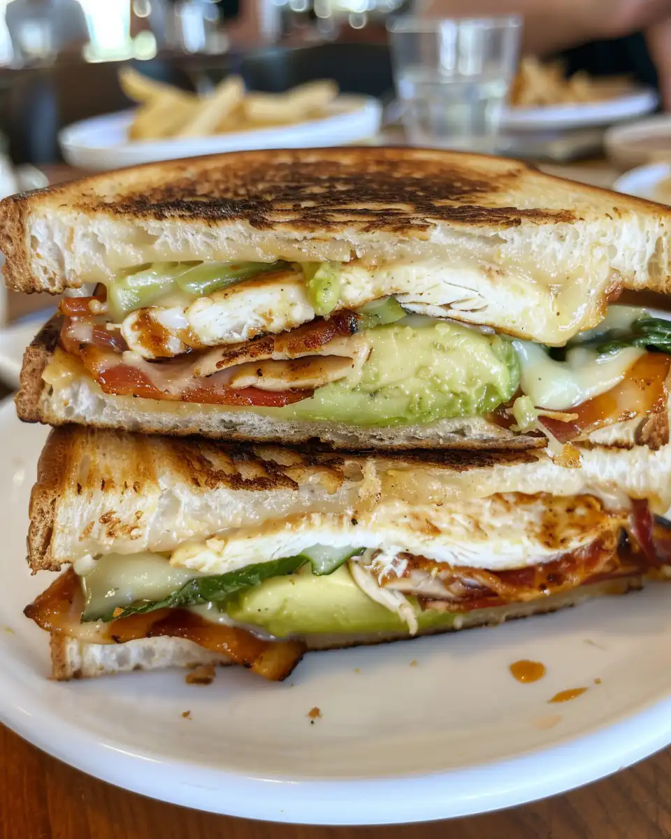 Cooking chicken in skillet for avocado melt sandwich