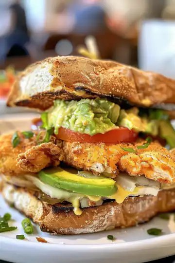 Chicken Avocado Melt Sandwich taken with iphone 15 pro max --iw 2 --ar 4:5 --v 6.0 --raw
