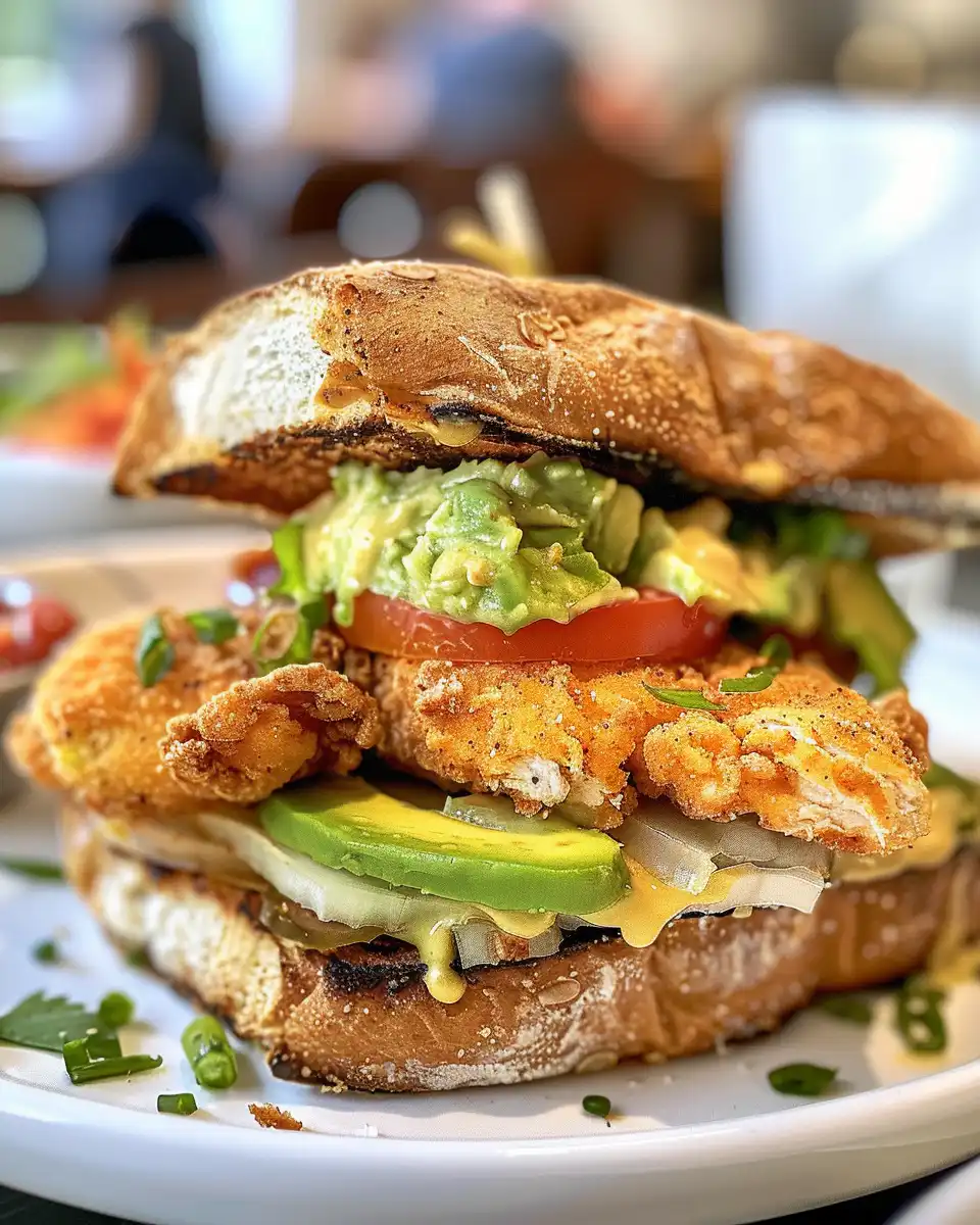 Pressure cooker cooking chipotle chicken with avocado and pepperjack cheese melt sandwich