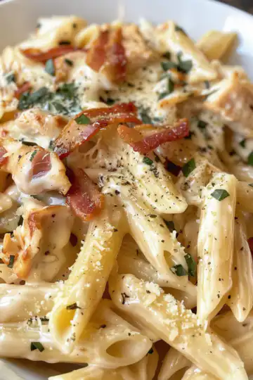 Chicken Bacon Ranch Pasta taken with iphone 15 pro max --iw 2 --ar 4:5 --v 6.0 --raw