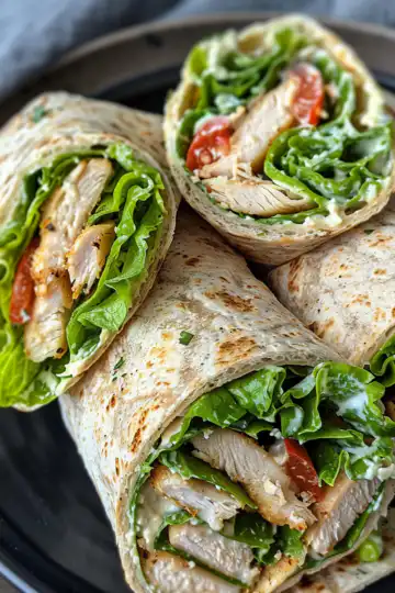 Chicken Caesar Wrap taken with iphone 15 pro max --iw 2 --ar 4:5 --v 6.0 --raw
