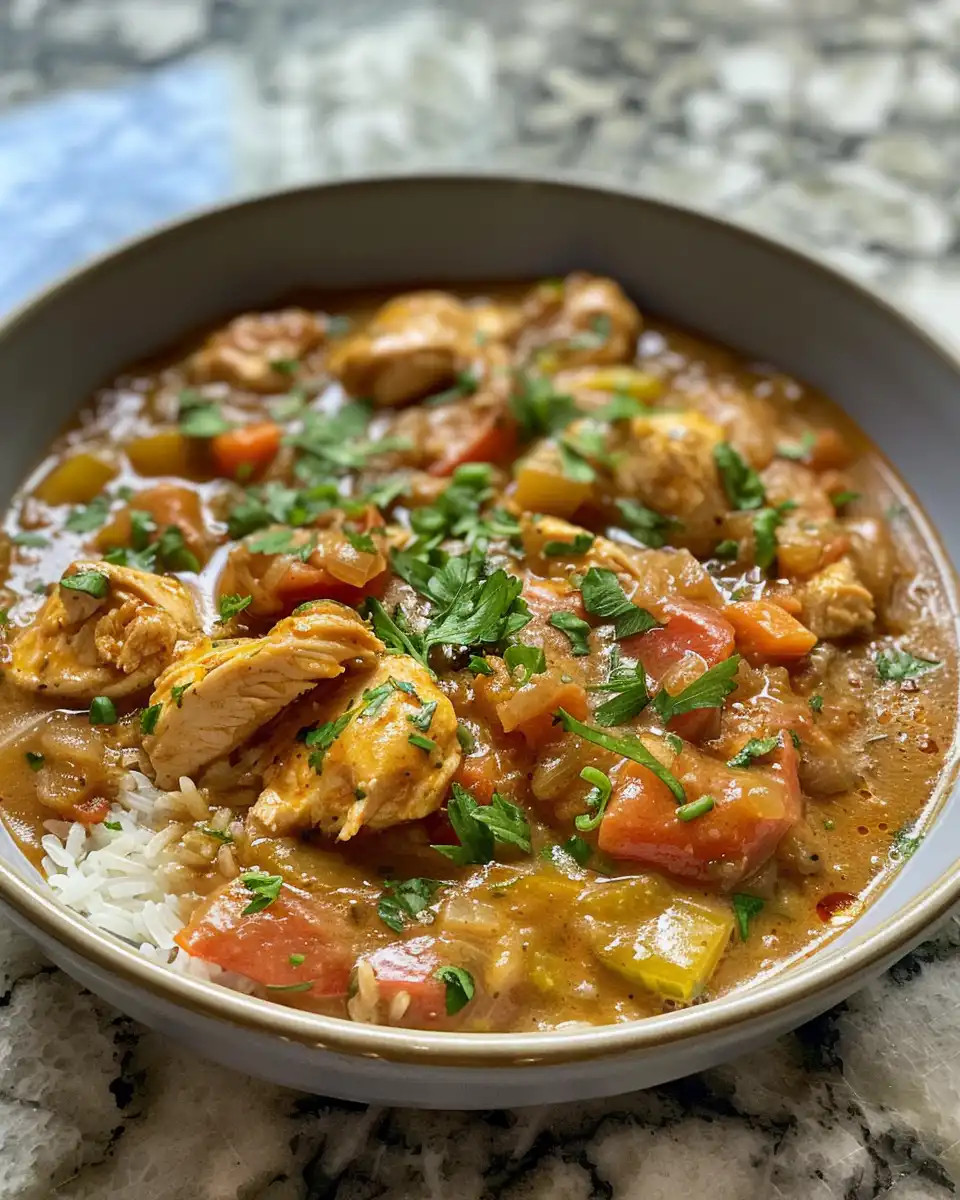 Pressure cooker releasing steam from chicken etouffee