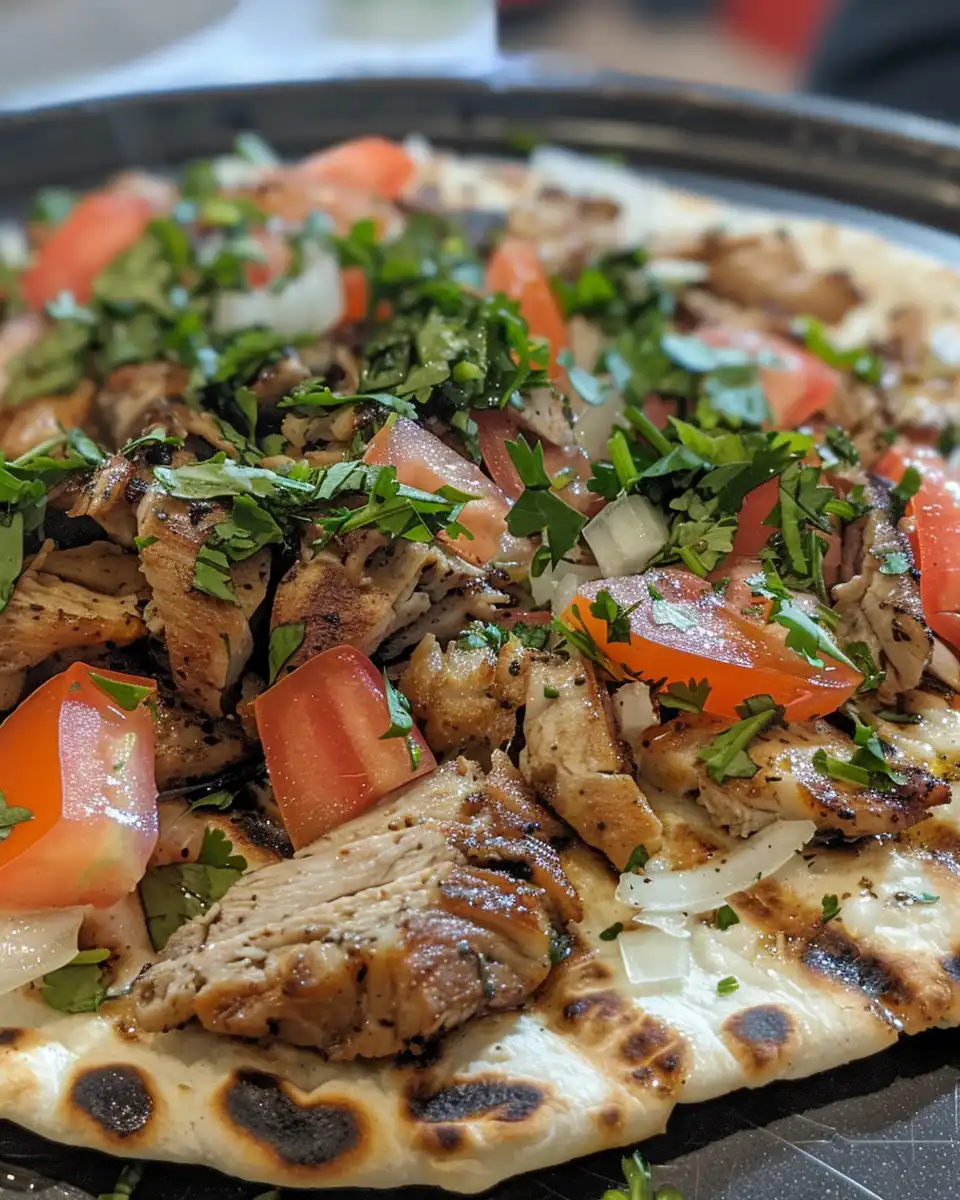 Juicy grilled chicken shawarma cooking in pressure cooker with garlic sauce