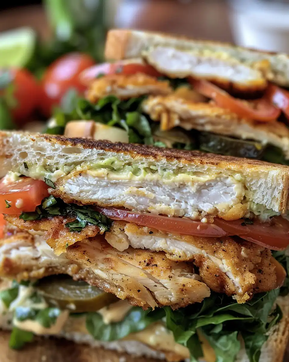 Final served chicken torta sandwich on a plate ready to eat