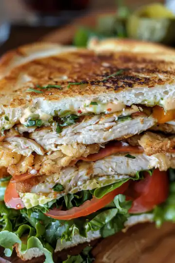 Chicken Torta Sandwich taken with iphone 15 pro max --iw 2 --ar 4:5 --v 6.0 --raw