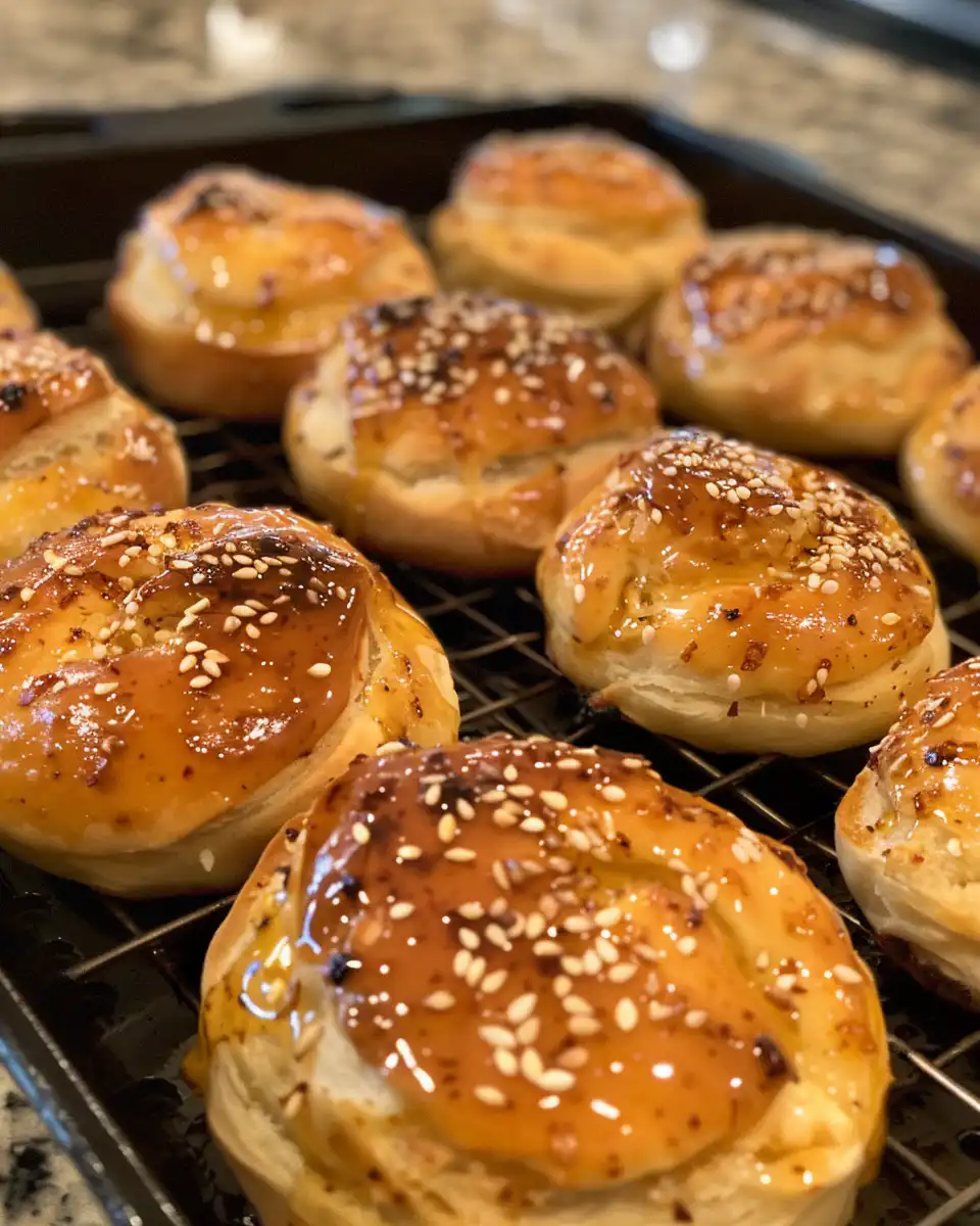 Chili honey feta rolls fresh and golden in pressure cooker