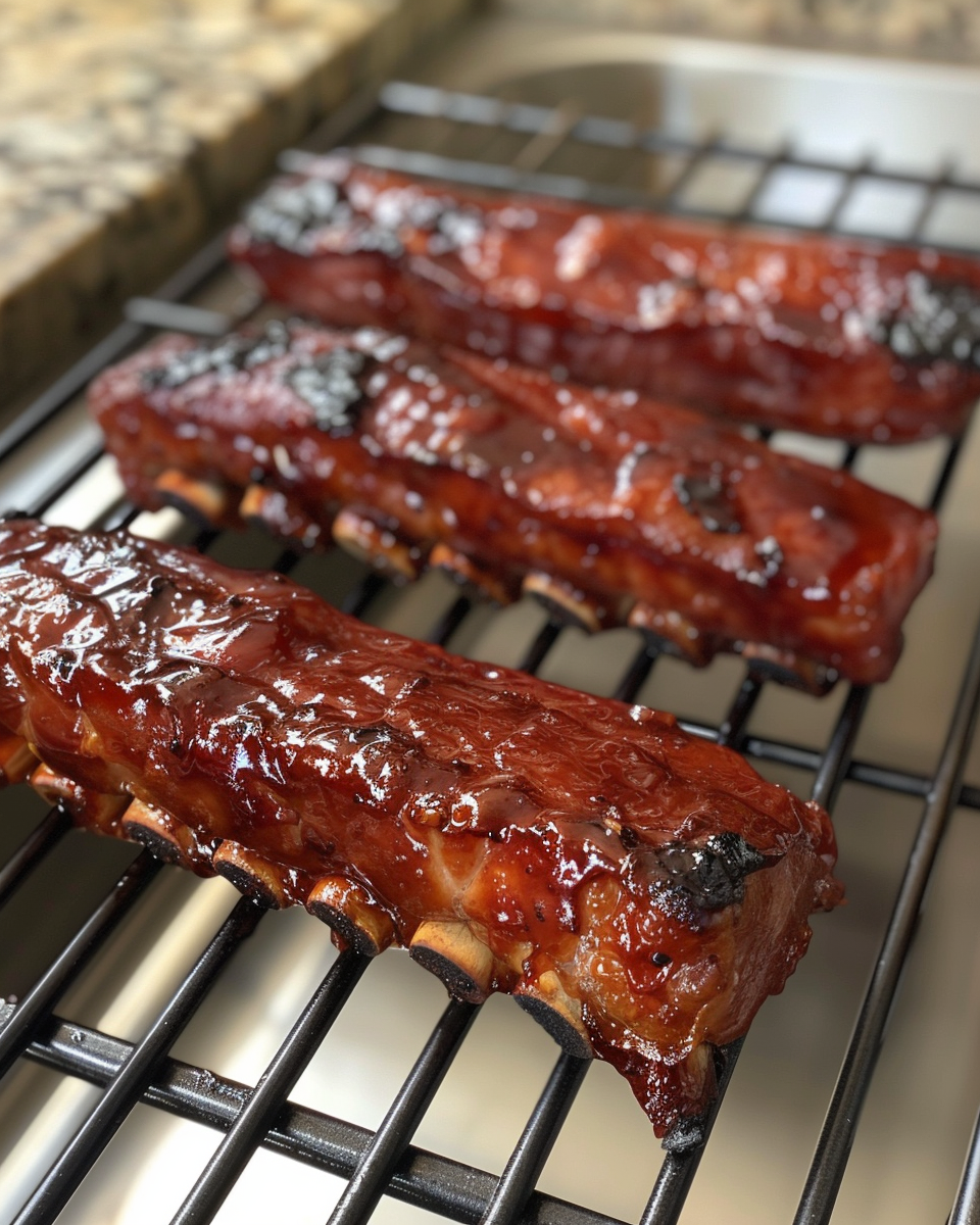 Ingredients for Chinese BBQ pork char siu: pork strips with spices and sauces