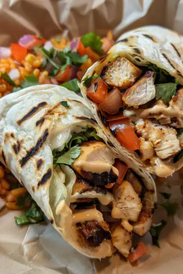 Chipotle Ranch Grilled Chicken Burrito taken with iphone 15 pro max --iw 2 --ar 4:5 --v 6.0 --raw