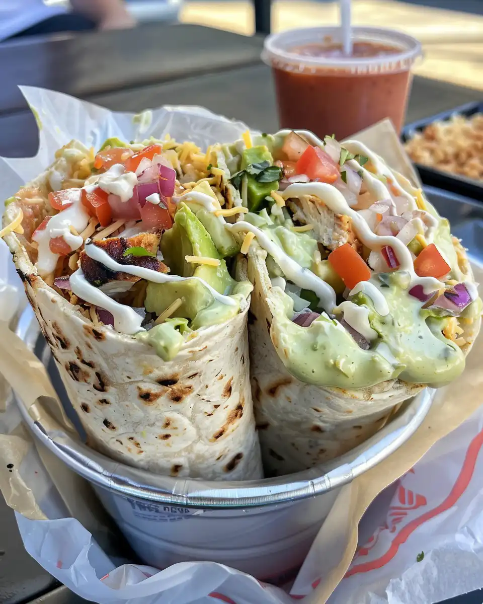Pressure cooker starting to hiss with chipotle ranch grilled chicken burrito