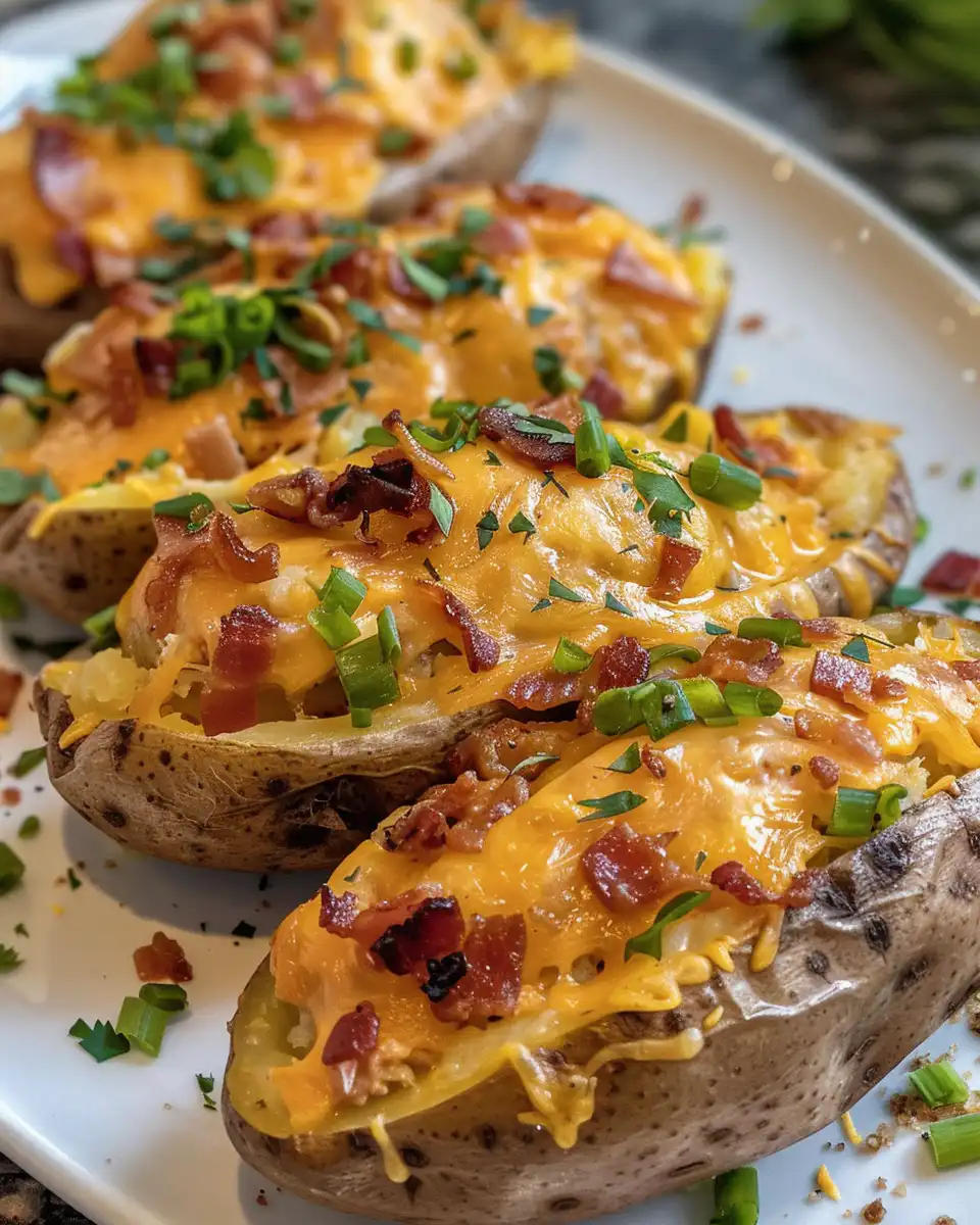 Pressure cooker BBQ chicken stuffed baked potatoes cooking