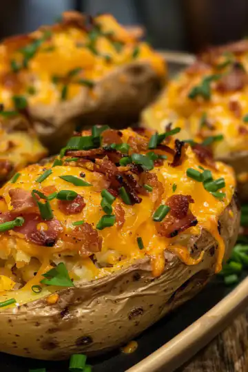 Crack Chicken Stuffed Baked Potatoes taken with iphone 15 pro max --iw 2 --ar 4:5 --v 6.0 --raw