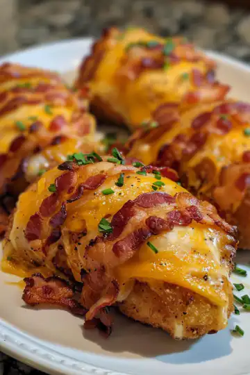 Cream Cheese and Bacon Stuffed Doritos Chicken taken with iphone 15 pro max --iw 2 --ar 4:5 --v 6.0 --raw