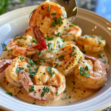 Creamy Garlic Shrimp (15 mins) taken with iphone 15 pro max --iw 2 --ar 4:5 --v 6.0 --raw