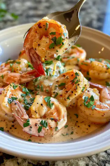 Creamy Garlic Shrimp (15 mins) taken with iphone 15 pro max --iw 2 --ar 4:5 --v 6.0 --raw