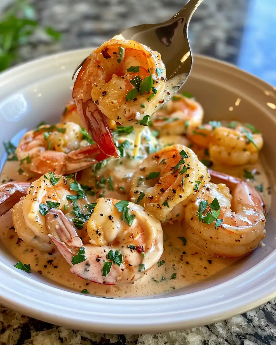 Creamy garlic shrimp steaming fresh from pressure cooker
